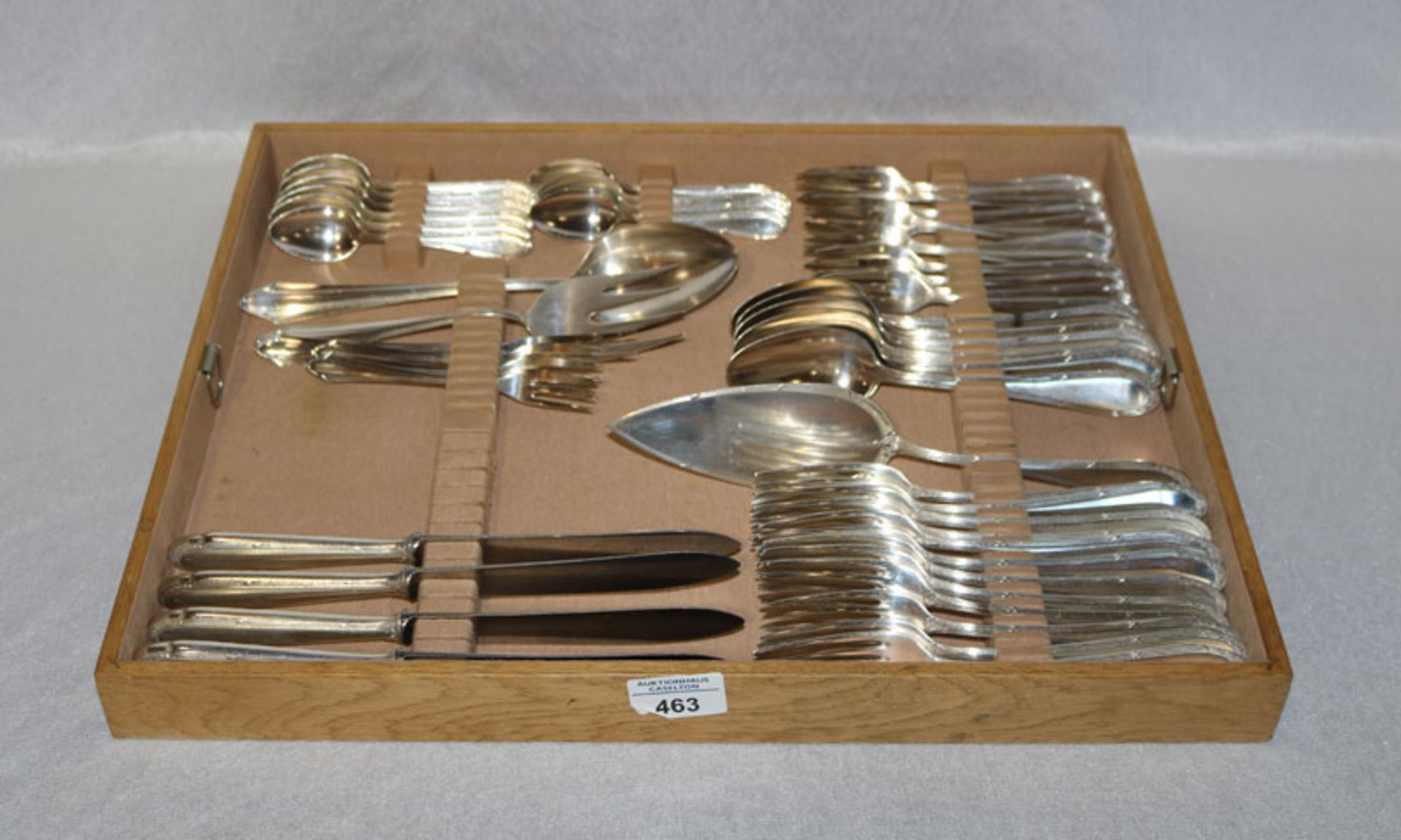 WMF Besteck-Konvolut, versilbert, 12 Menü-Gabeln, 4 Messer, 6 Löffel, 10 Kaffeelöffel, 12