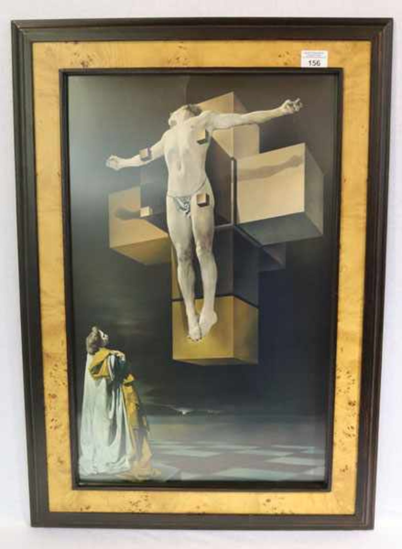 Druck 'Jesus am Kreuz', schön gerahmt, incl. Rahmen 82 cm x 56 cm