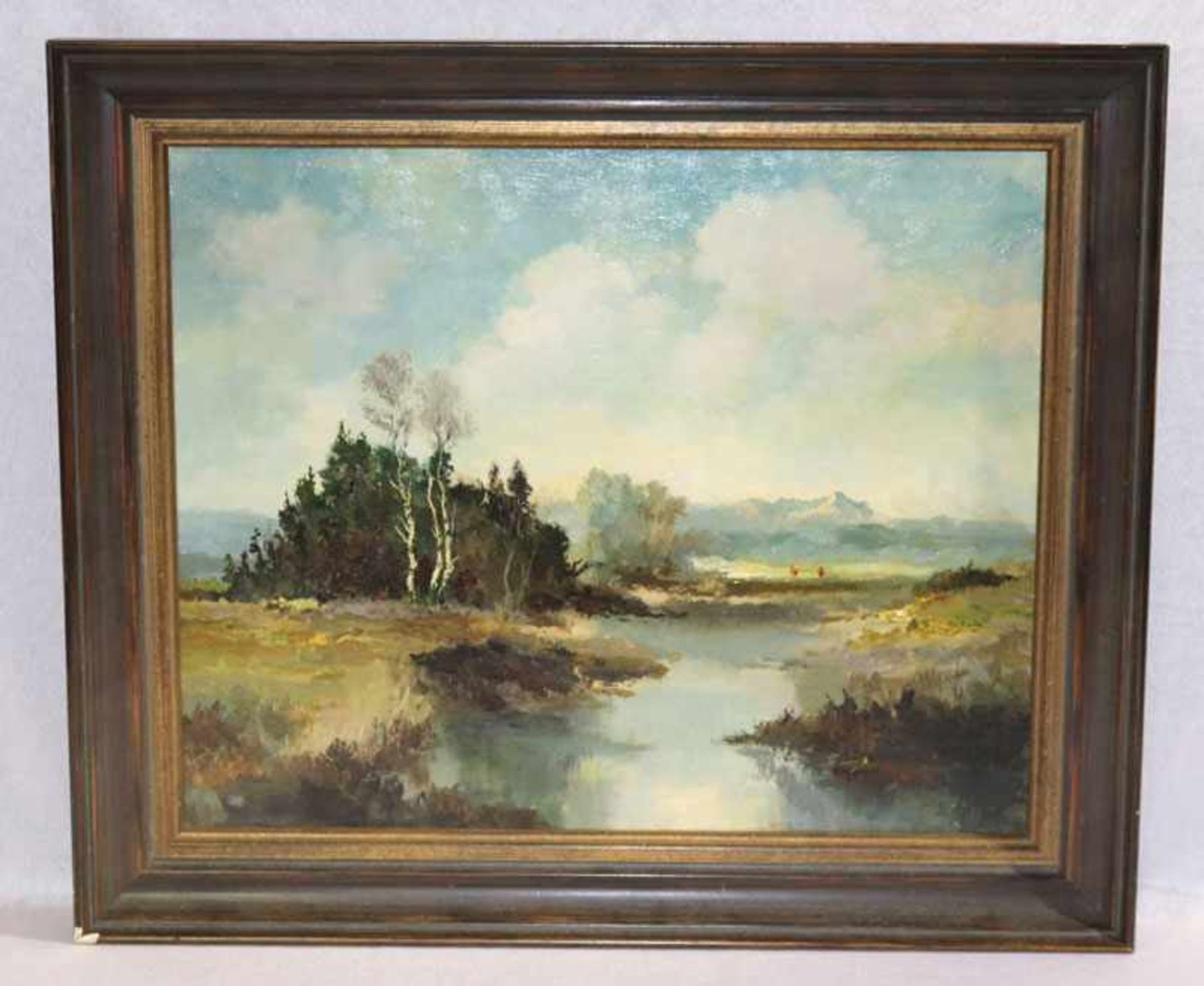 Gemälde ÖL/LW 'Ascholdinger Moor', signiert M. Moser, * 1910, Studium Prof. G. J. Buchner,