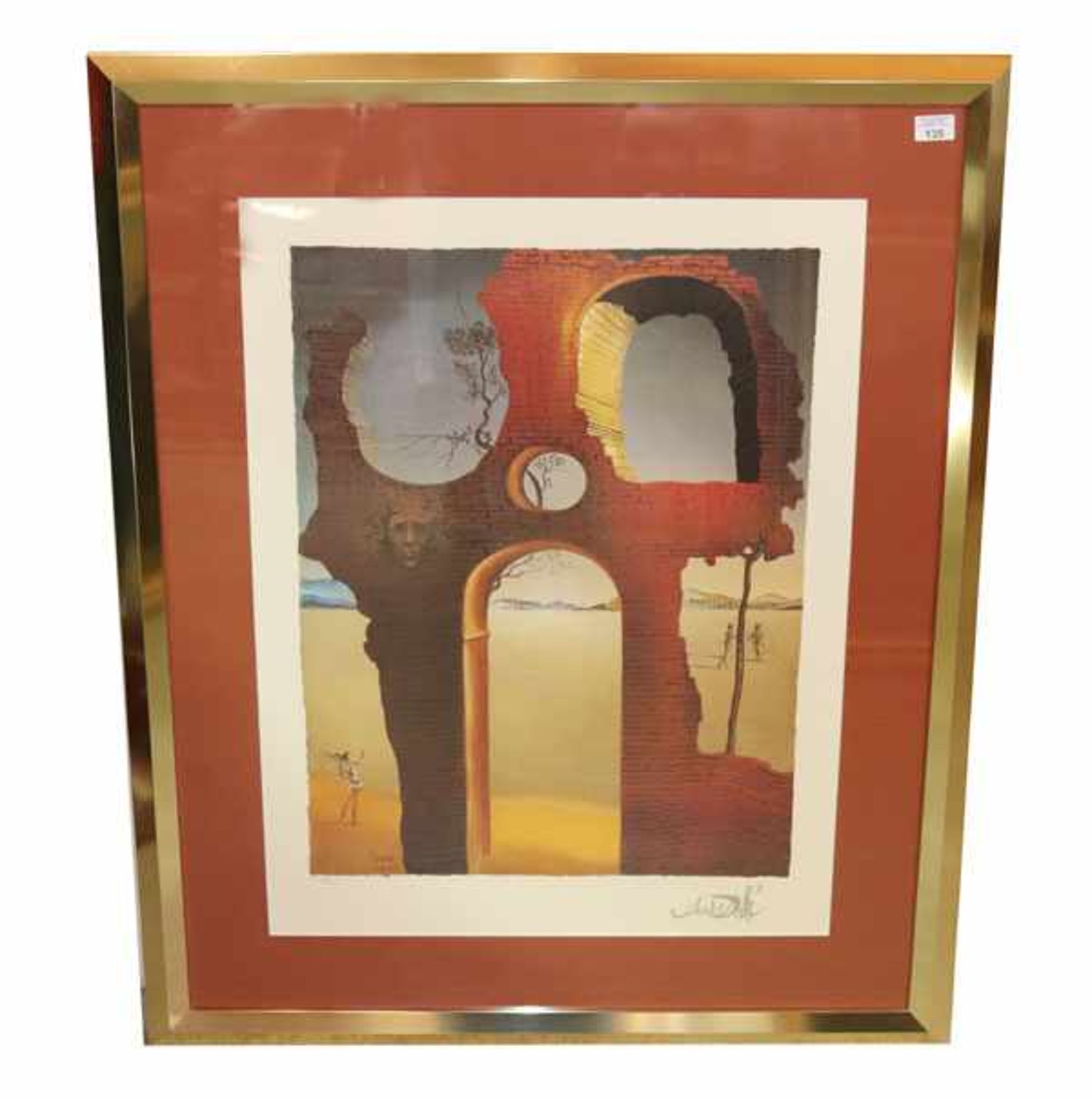 Lithographie von Salvador Dali, E 63/500, mit Passepartout unter Glas gerahmt, incl. Rahmen 109 cm x