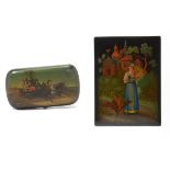 Russian Lacquer Cigar Box with Troika Scene