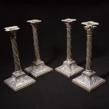 Set of Four Sterling Crichton Bros. Candlesticks