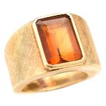 Citrine, 14k Yellow Gold Man's Ring