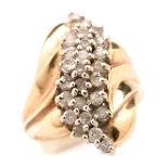 Diamond, 14k Gold Ring. (Shank Bent)