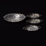 Lot of German 800 Standard Silver Dish and Three Small Dishes