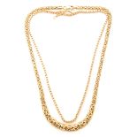 Collection of Two 14k Yellow Gold Neck Chains.