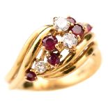 Ruby, Diamond, 18k Yellow Gold Ring.