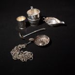 Tiffany & Co Sterling Gravy Boat, Cup, and Ladle with Coin Silver Cup by Baldwin & Jones