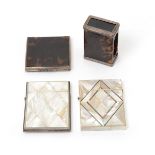 Four Sterling Mounted Marine Veneered Card or Cigarette Cases