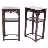 Pair of Rosewood Table Stands*, Late 19th/Early 20th C