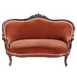 American Chippendale Camel Back Sofa with Mustard Upholstery