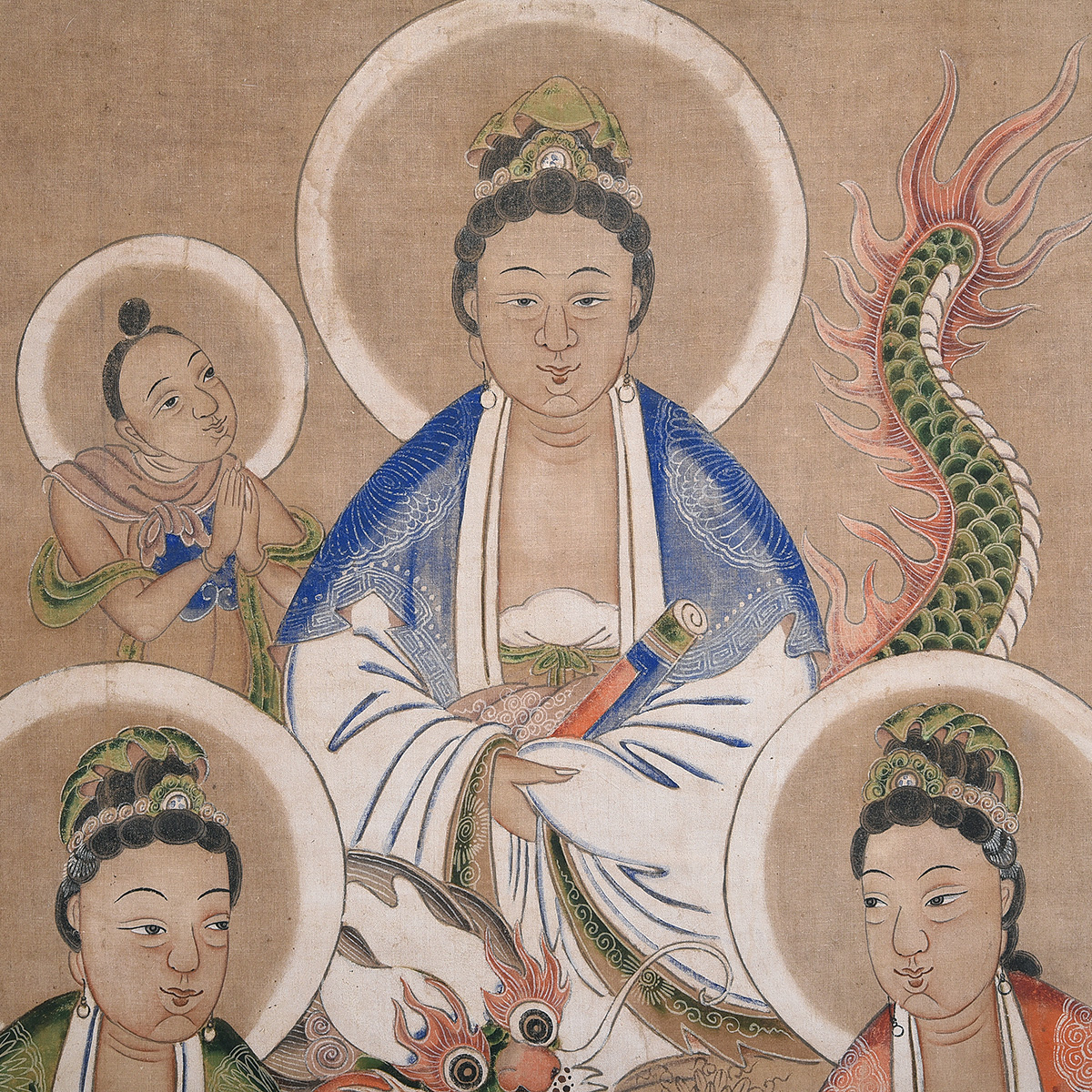 Large Painted Daoist Motif Image - Image 2 of 4