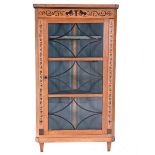 Biedermeier Inlaid Birch Corner Cabinet.