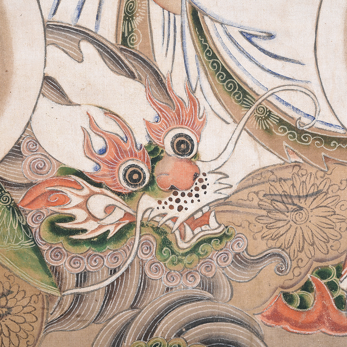 Large Painted Daoist Motif Image - Image 3 of 4