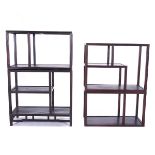 Two Partial Sets of Rosewood Display Shelves*