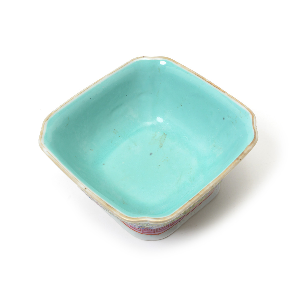 Famille Rose Green Ground Bowl, Late Qing - Image 3 of 5