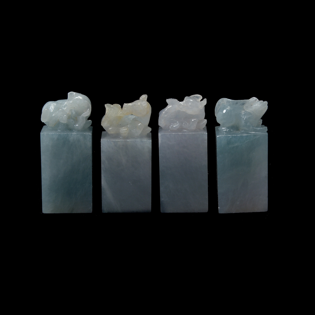 Set of Twelve Small Jadeite Seals - Image 3 of 7