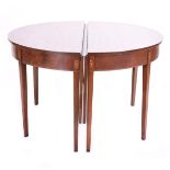 Federal Inlaid Mahogany Two Piece Demi Lune Dining Table