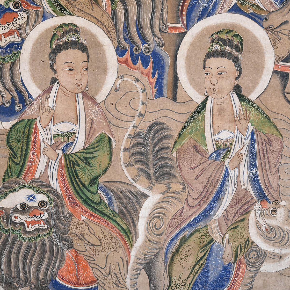 Large Painted Daoist Motif Image - Image 4 of 4