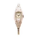 Ladies Hamilton Diamond, Platinum Wristwatch.