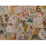 Various postcards and greetings cards.