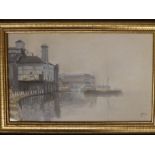 Margaret Glass – pastel drawing – Neptune Quay, Ipswich 1976, 8.5” x 13.5”