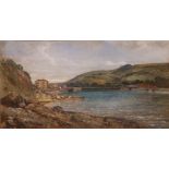 An unframed oil on canvas – Old Shaldon Bridge from The Ness, inscribed 'Shaldon 1853', 13.5” x