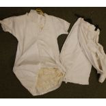 Two pairs of Victorian pantaloons and three other items. (5)