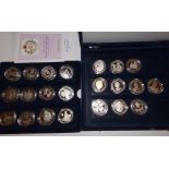 A collection of 22 Westminster silver proof 'Queen's 80th Birthday' £5 coins.