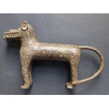 A Benin bronze lion, 12.5” across.