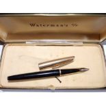 A vintage rolled gold Waterman's fountain pen in box.