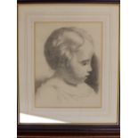 A pencil drawing – Study of a child, together with a colour print by Woolland after Lawrence. (2)