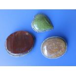 An agate set brooch and two others – the largest 2”. (3)