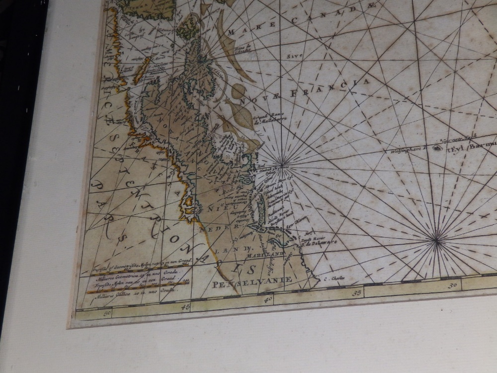 Terra Neuf' an antiquarian coloured map by R & I Ottens of Amsterdam, 19” x 22” in modern frame. - Image 5 of 5