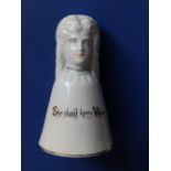 A Carlton China crested Suffragette bell – 'Votes For Women', 4”.