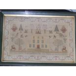 An early 19thC silkwork sampler – 'Mary Ann Abel Her Work Aged Eleven Years Anno Domino 1835, a