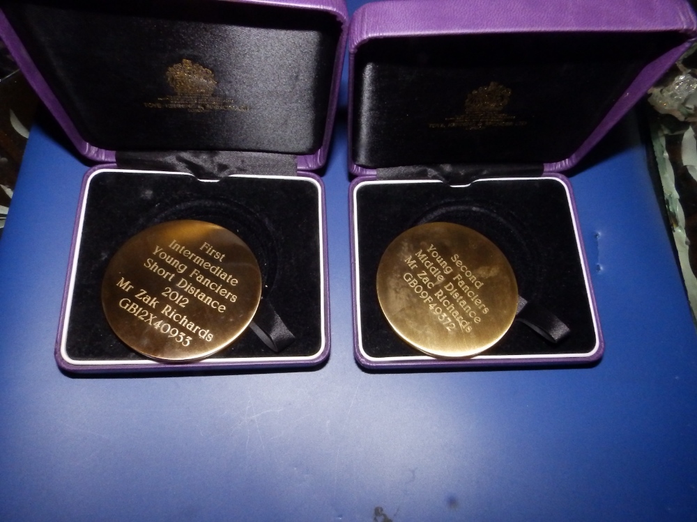 Two 2012 Pigeon Racing medals in Toye, Kenning & Spencer boxes. - Image 2 of 2