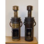 A pair of 19thC brass binnacle lamps – East coast of Scotland, 17.5”