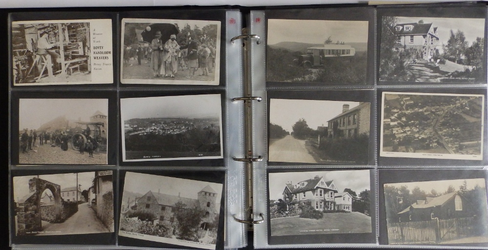 A modern album containing approximtaley 300 old postcards and photographs depicting views and the