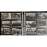 A modern album containing approximtaley 300 old postcards and photographs depicting views and the