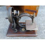 A Willcox & Gibbs hand sewing machine in case – a/f.