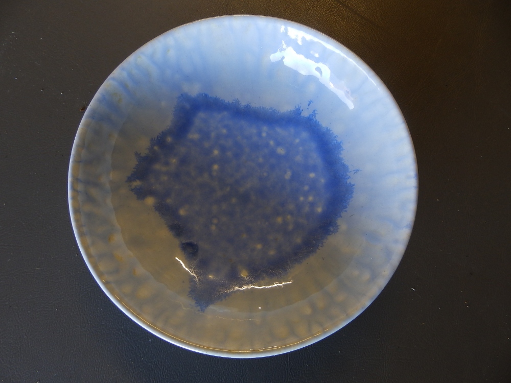 A small Ruskin high fired blue glazed bowl – 1927, 5”.