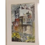 Leslie Goodwin – watercolour – Street scene, 20” x 12.5”