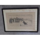 A 19thC black & white print – 'West View of Cumbermere Abbey'