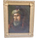 19thC School – oil on canvas – Portrait of a Turkish Sultan, 17” x 13” - a/f