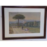 J. Boyd – watercolour – Mediterranean coastal scene, signed & dated 187 (1?), 12” x 18”.