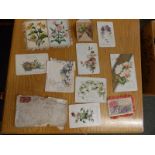 Three Victorian Christmas cards and six others. (9)