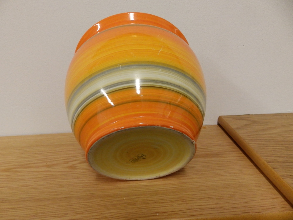 A Shelley orange banded jardiniere and cache pot. (2) - Image 4 of 4