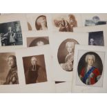 A collection of 30 unframed prints – royal portraits and others - Wimbeldon Library stamps,