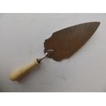 A Victorian ivory-handled EP presentation trowel – presented to Mr Cordey of Newport at the laying